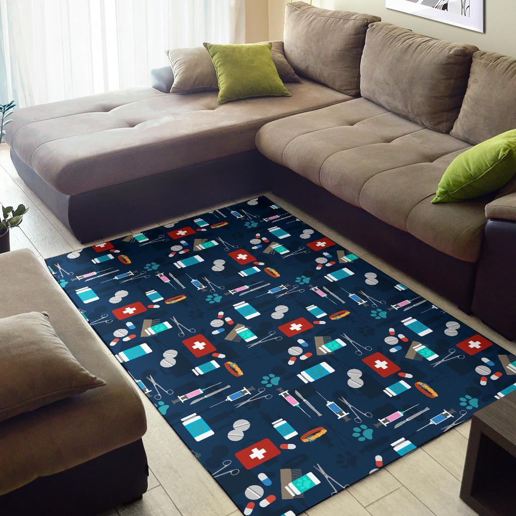 Veterianary Pattern Print Floor Mat-grizzshop