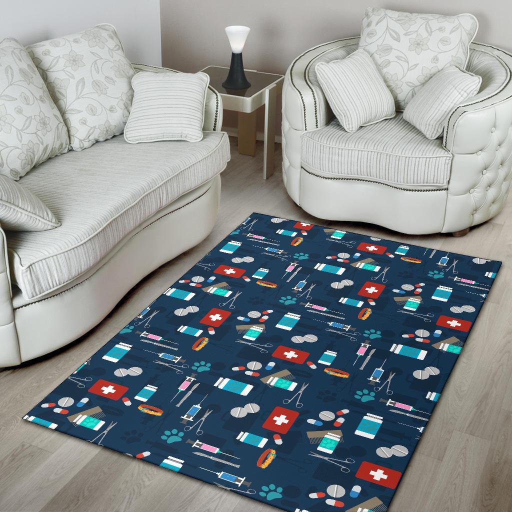 Veterianary Pattern Print Floor Mat-grizzshop