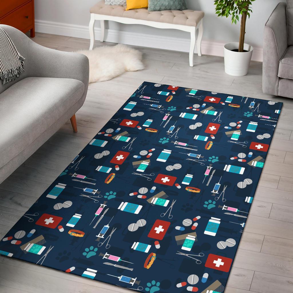 Veterianary Pattern Print Floor Mat-grizzshop