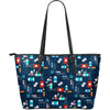 Veterianary Pattern Print Leather Tote Bag-grizzshop
