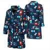 Veterianary Pattern Print Men Long Robe-grizzshop