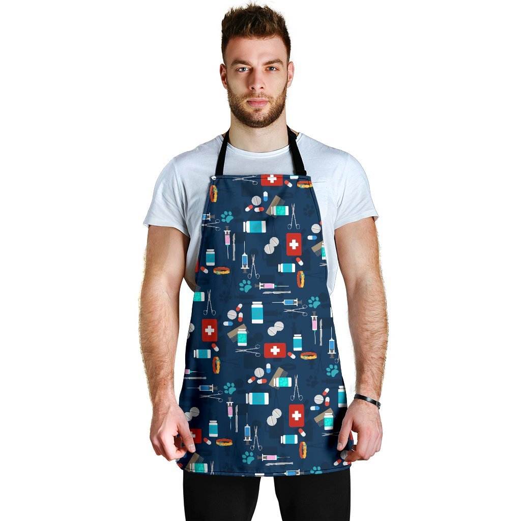 Veterianary Pattern Print Men's Apron-grizzshop