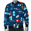 Veterianary Pattern Print Men's Bomber Jacket-grizzshop