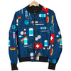 Veterianary Pattern Print Men's Bomber Jacket-grizzshop