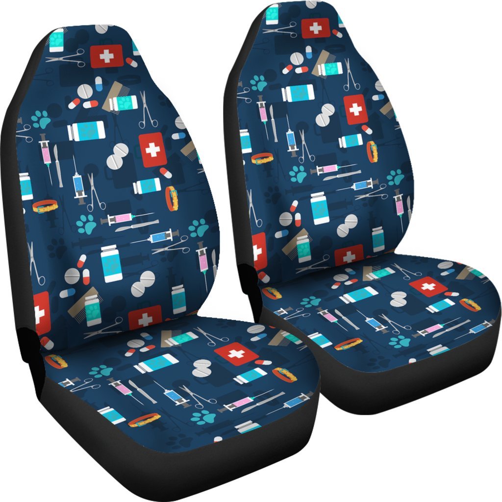 Veterianary Pattern Print Universal Fit Car Seat Covers-grizzshop