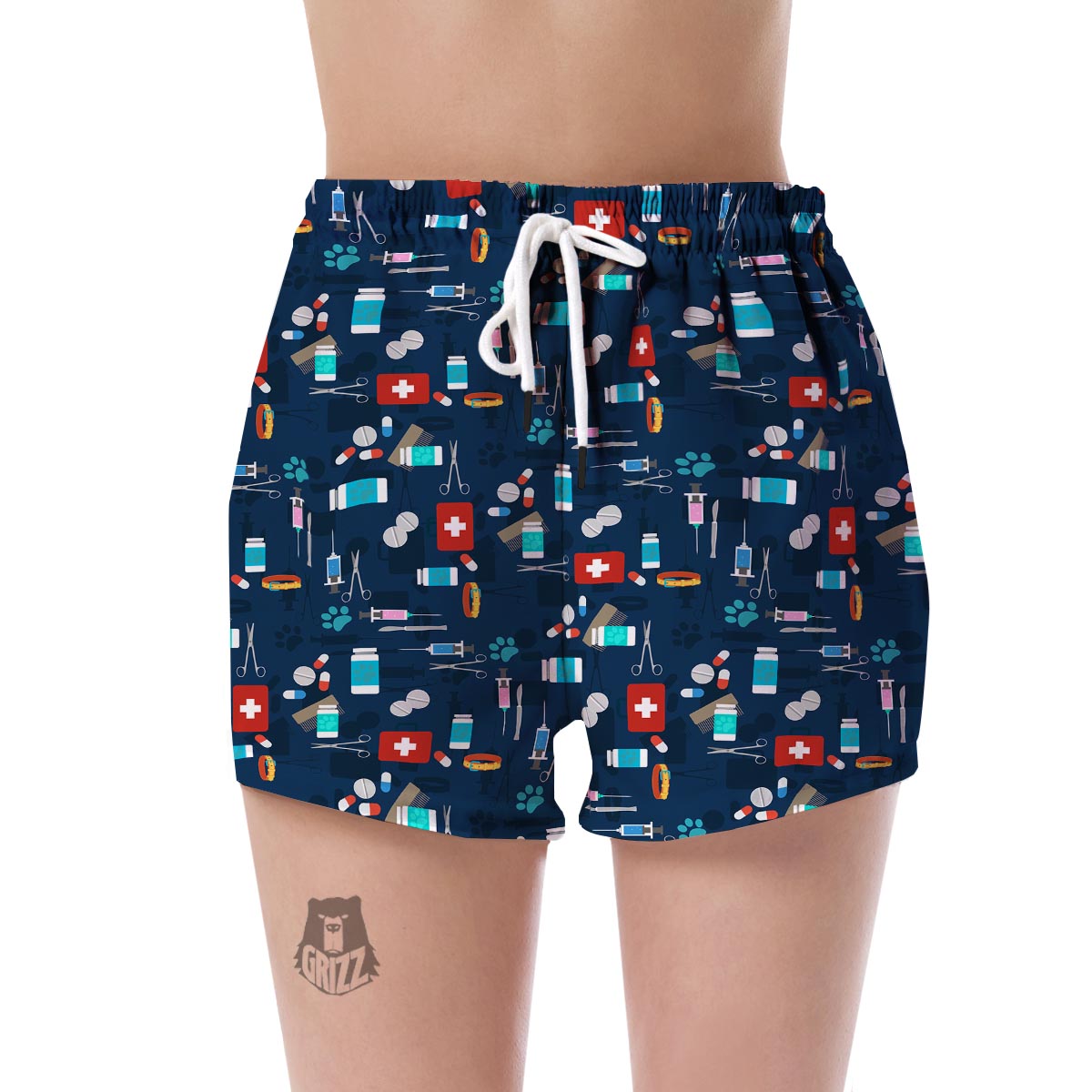 Veterianary Pattern Print Women's Shorts-grizzshop