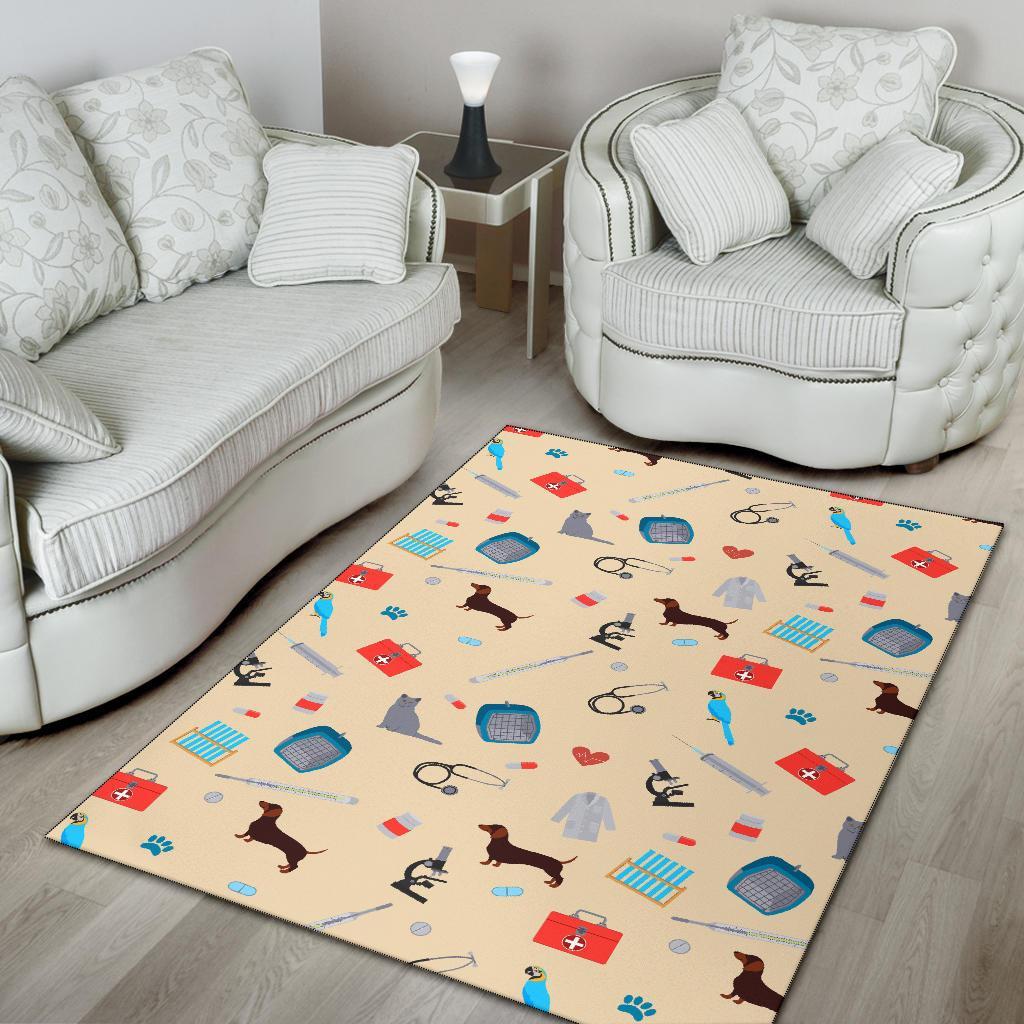 Veterianary Print Pattern Floor Mat-grizzshop