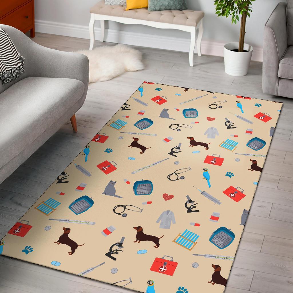 Veterianary Print Pattern Floor Mat-grizzshop