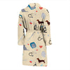 Veterianary Print Pattern Men Long Robe-grizzshop