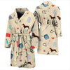 Veterianary Print Pattern Men Long Robe-grizzshop