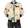 Veterianary Print Pattern Women Casual Bomber Jacket-grizzshop