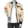 Veterianary Print Pattern Women Casual Bomber Jacket-grizzshop