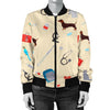 Veterianary Print Pattern Women Casual Bomber Jacket-grizzshop