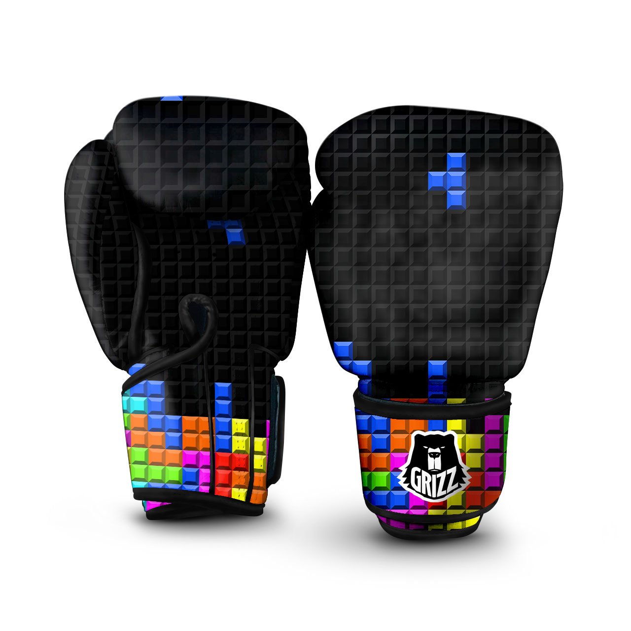 Video Game White Brick Puzzle Print Boxing Gloves-grizzshop