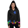 Video Game White Brick Puzzle Print Women's Bomber Jacket-grizzshop