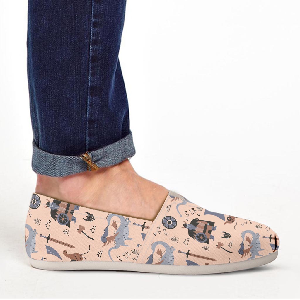 Viking Cartoon Norse Canvas Shoes-grizzshop