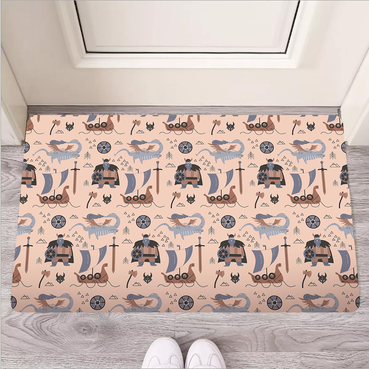 Viking Cartoon Norse Door Mat-grizzshop