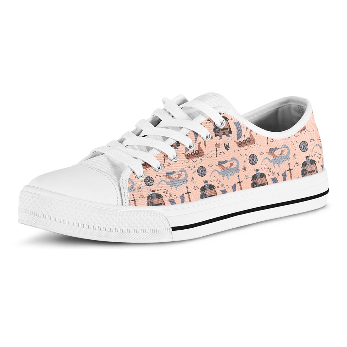 Viking Cartoon Norse Men's Low Top Shoes-grizzshop