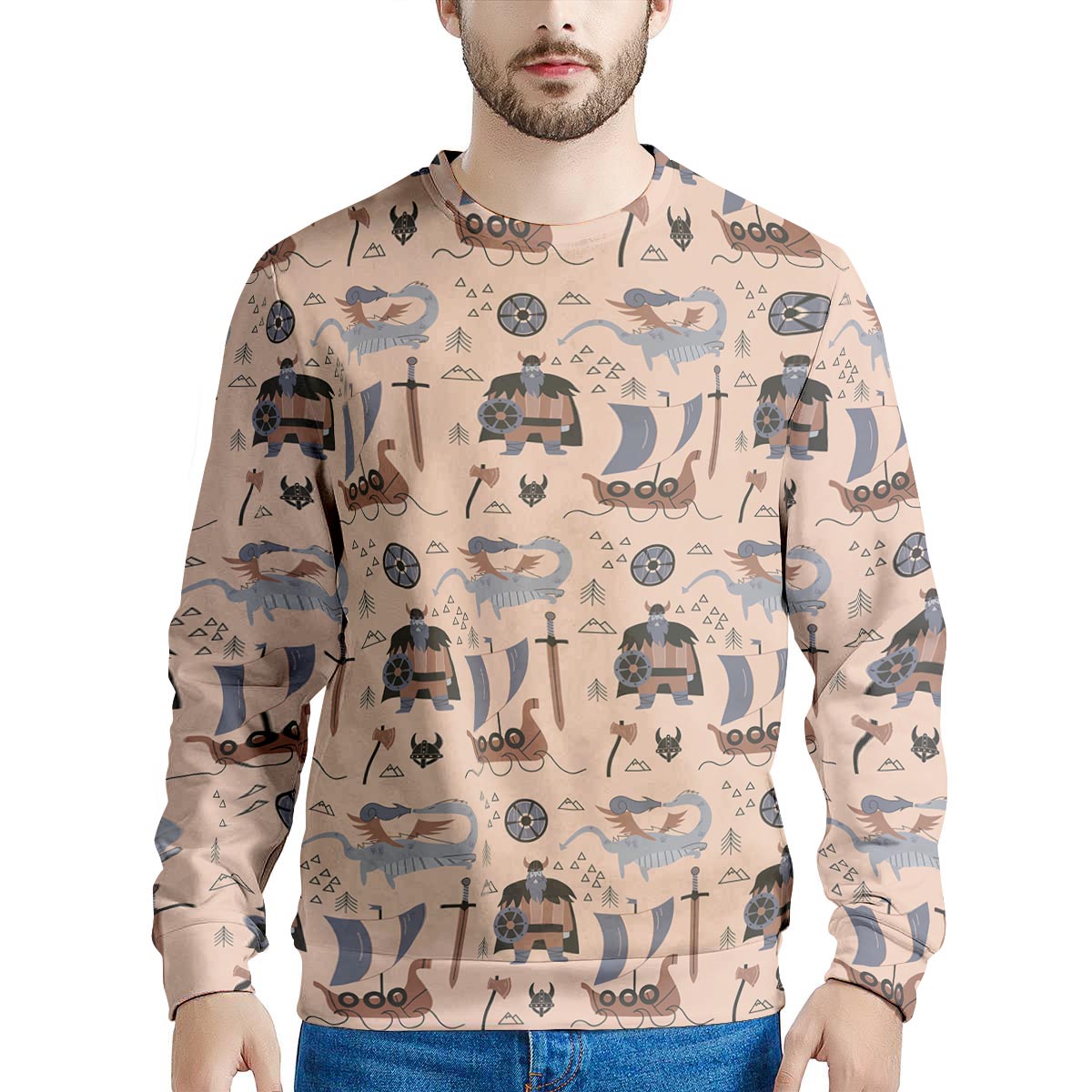 Viking Cartoon Norse Men's Sweatshirt-grizzshop