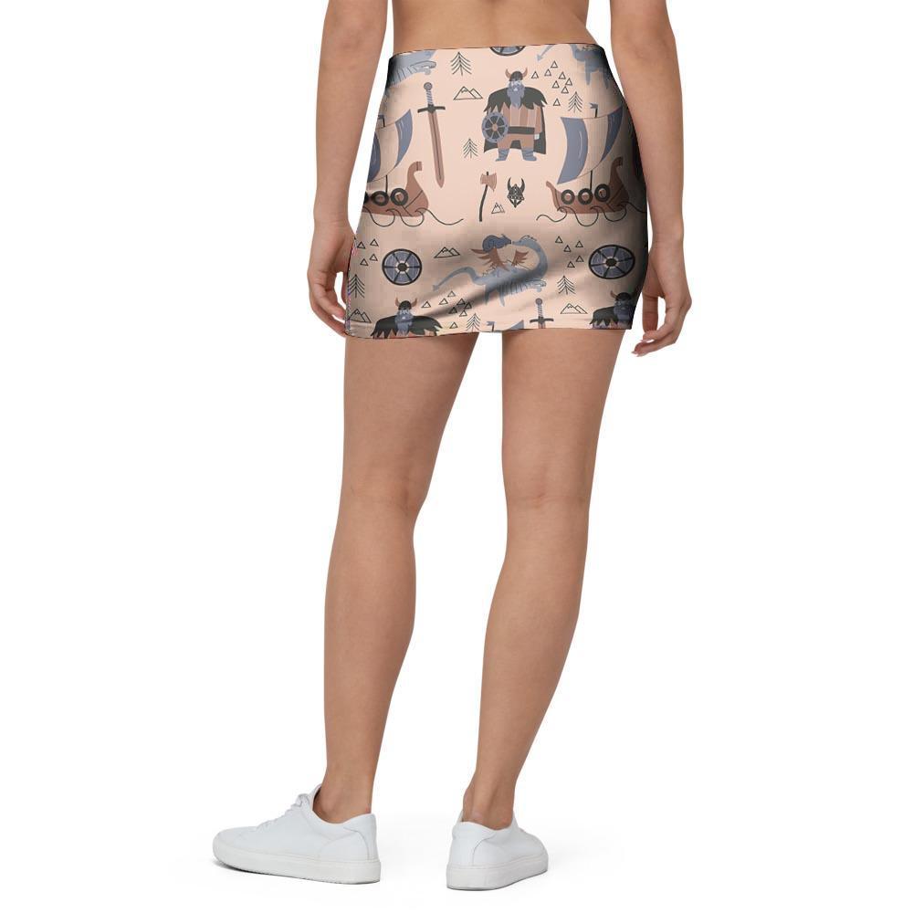 Viking Cartoon Norse Mini Skirt-grizzshop