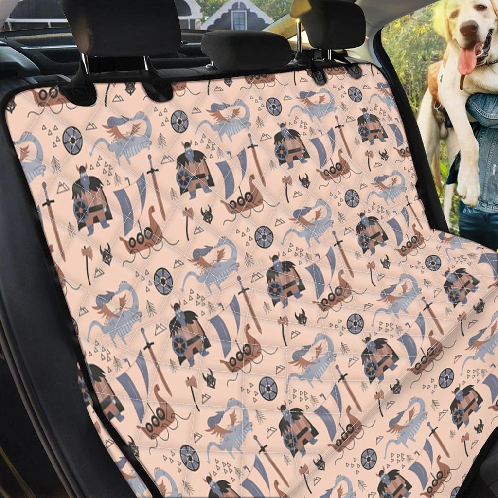 Viking Cartoon Norse Pet Car Seat Cover-grizzshop