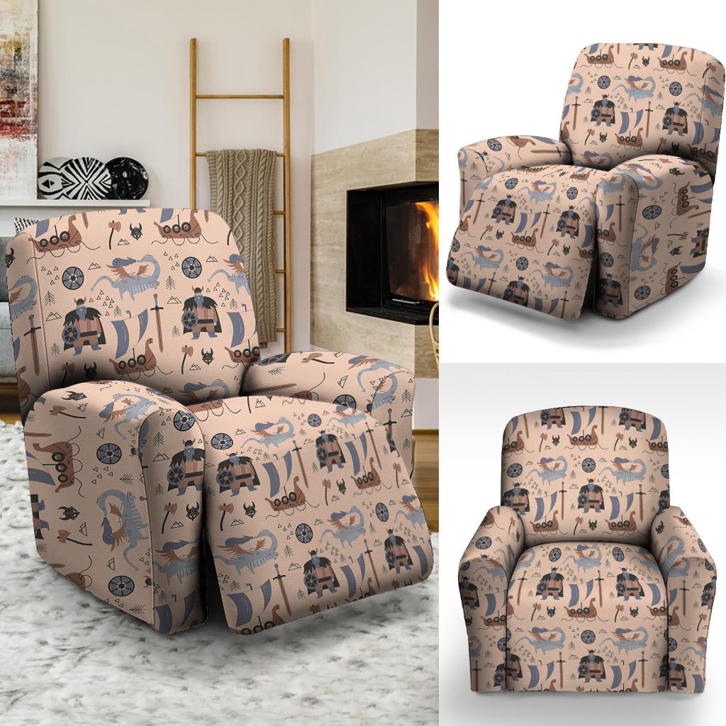 Viking Cartoon Norse Recliner Cover-grizzshop