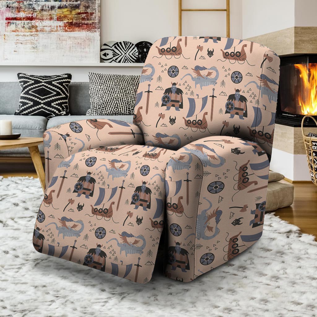 Viking Cartoon Norse Recliner Cover-grizzshop