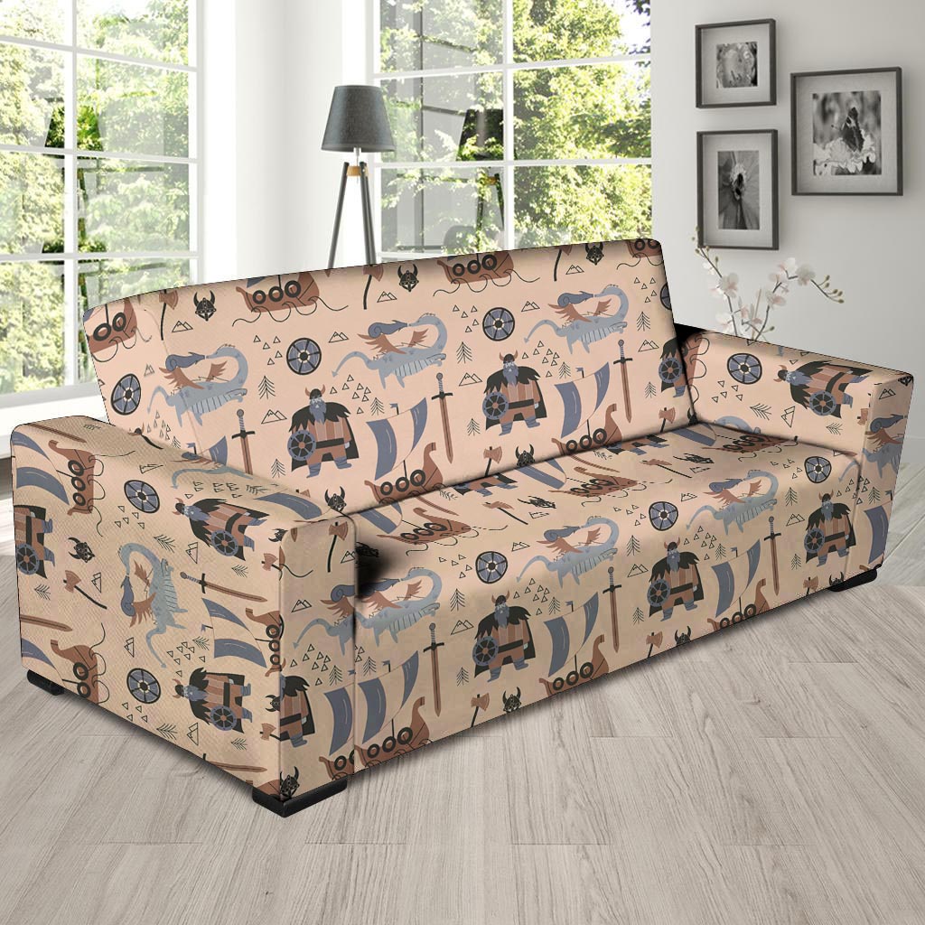 Viking Cartoon Norse Sofa Cover-grizzshop