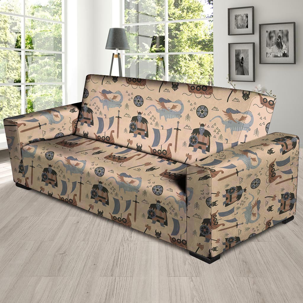 Viking Cartoon Norse Sofa Cover-grizzshop