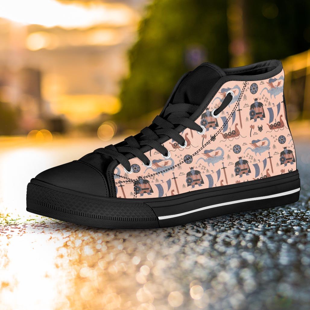 Viking Cartoon Norse Women's High Top Shoes-grizzshop