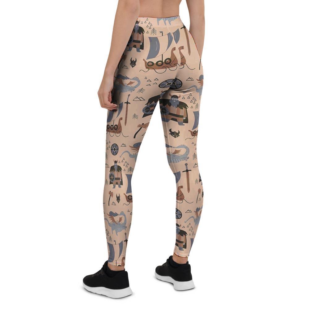 Viking Cartoon Norse Women's Leggings-grizzshop