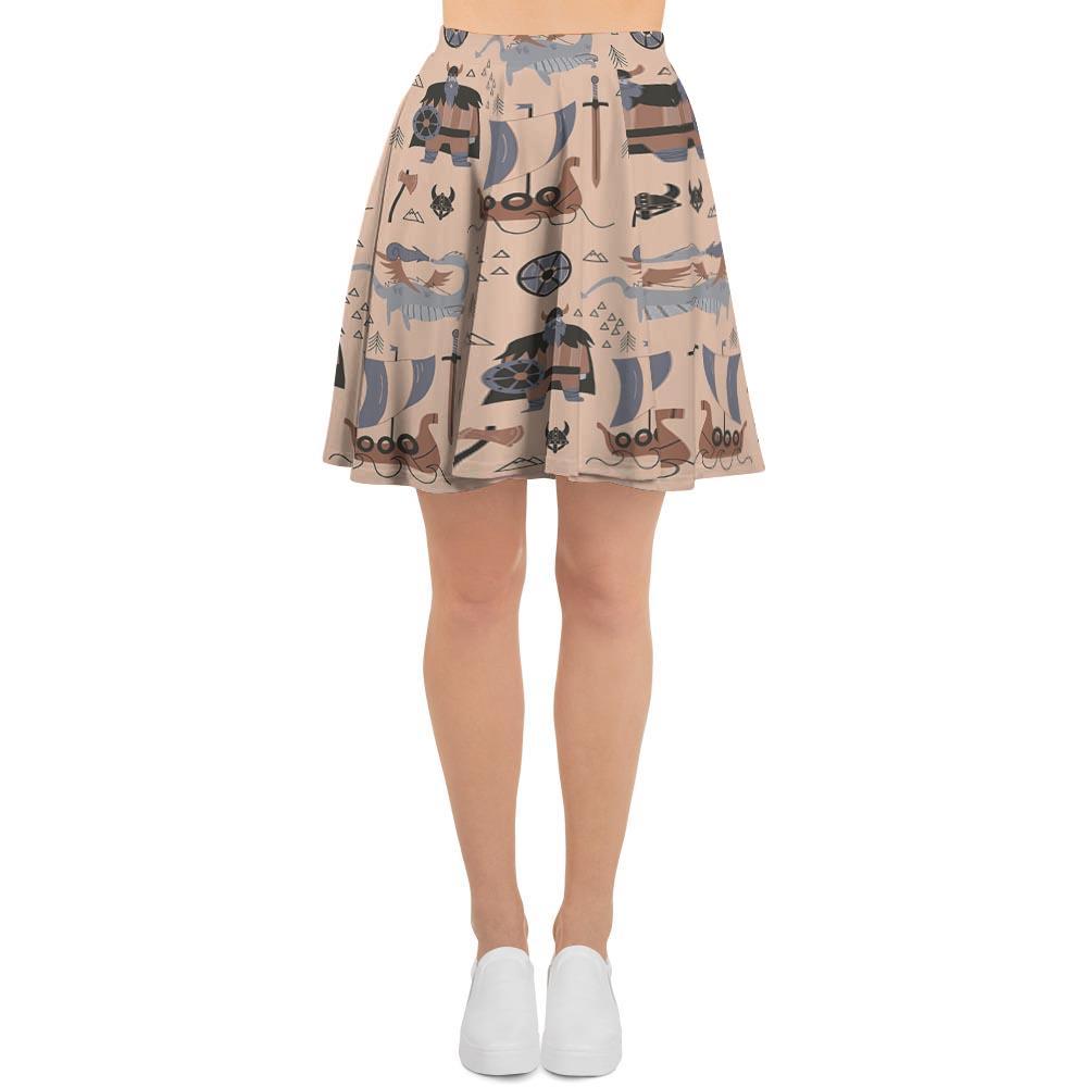 Viking Cartoon Norse Women's Skirt-grizzshop