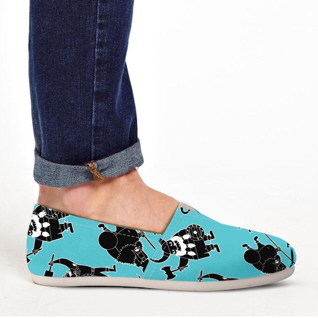 Viking Cartoon Silhouette Canvas Shoes-grizzshop