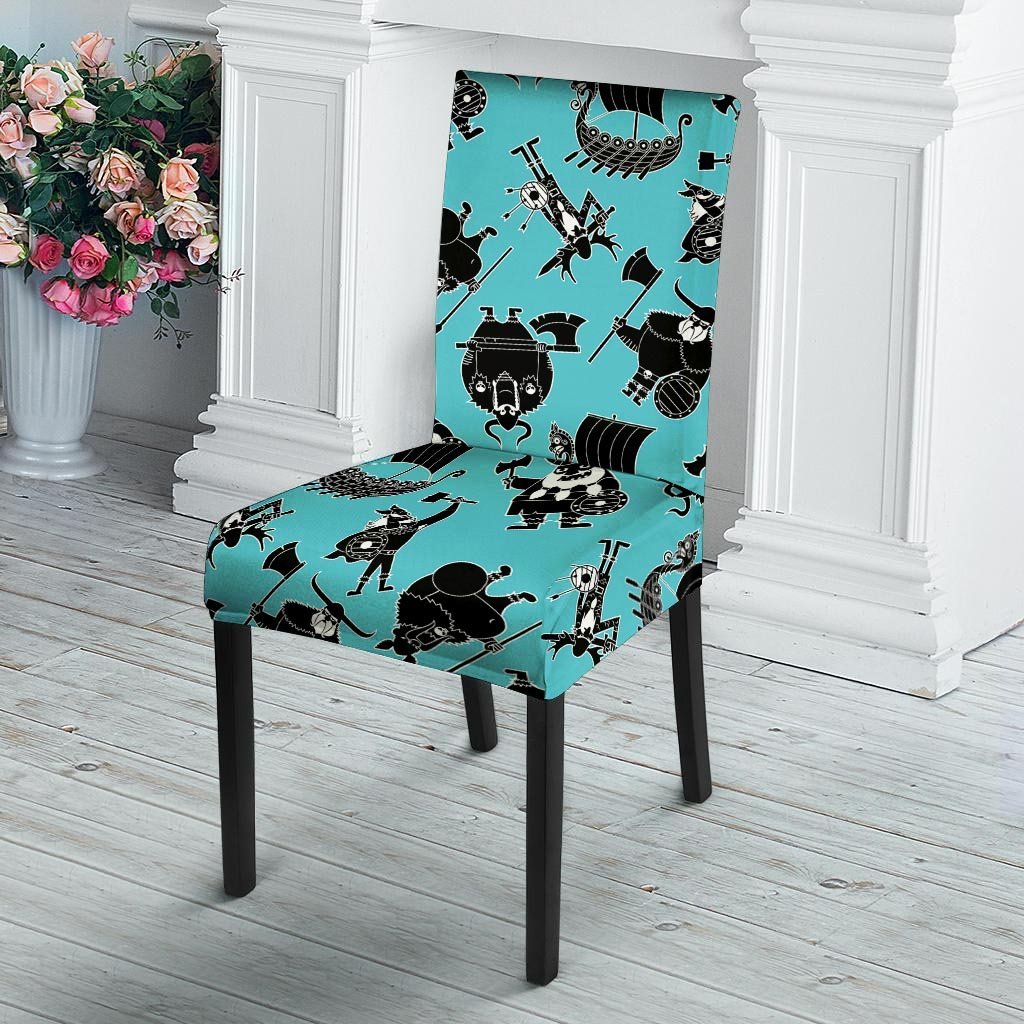Viking Cartoon Silhouette Chair Cover-grizzshop