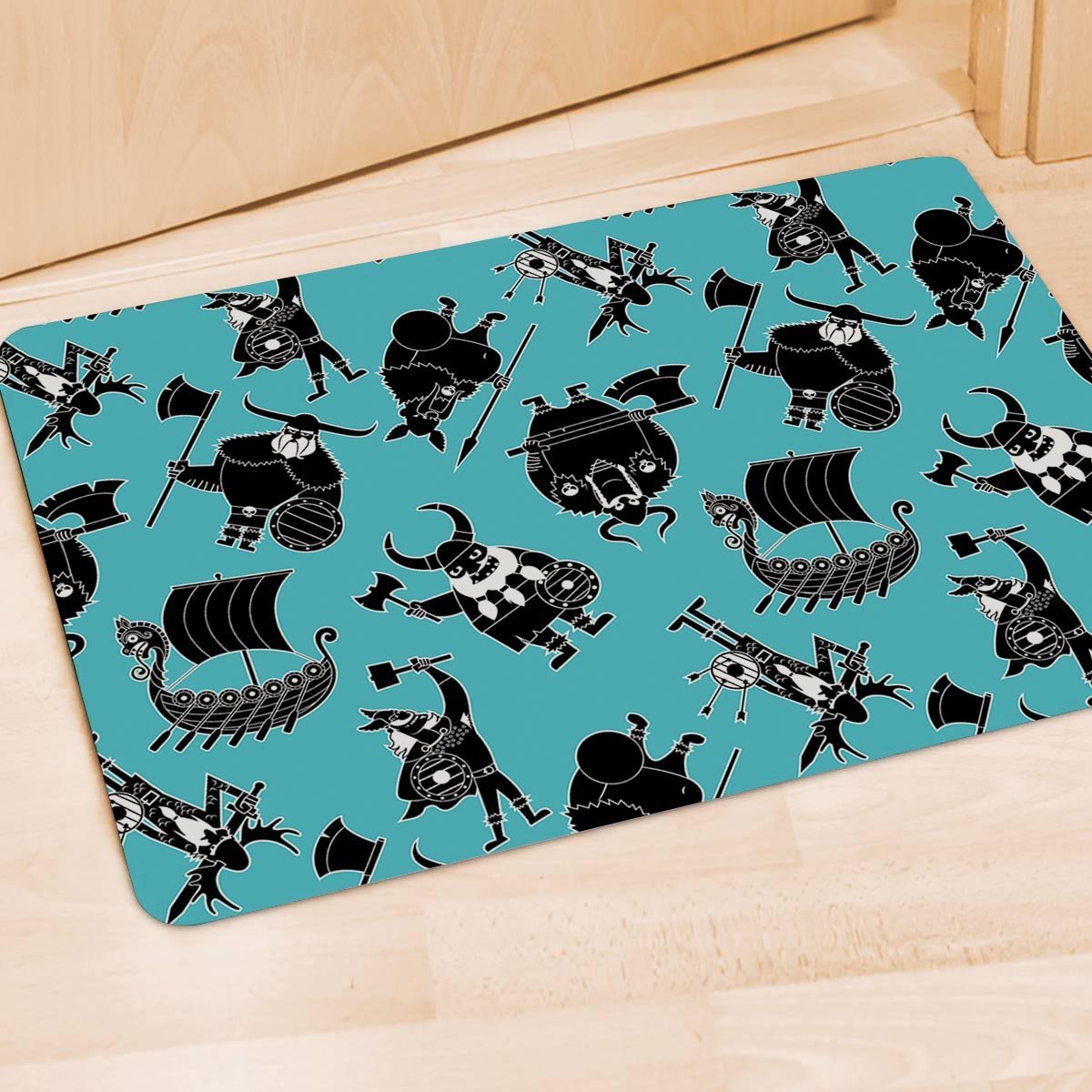 Viking Cartoon Silhouette Door Mat-grizzshop