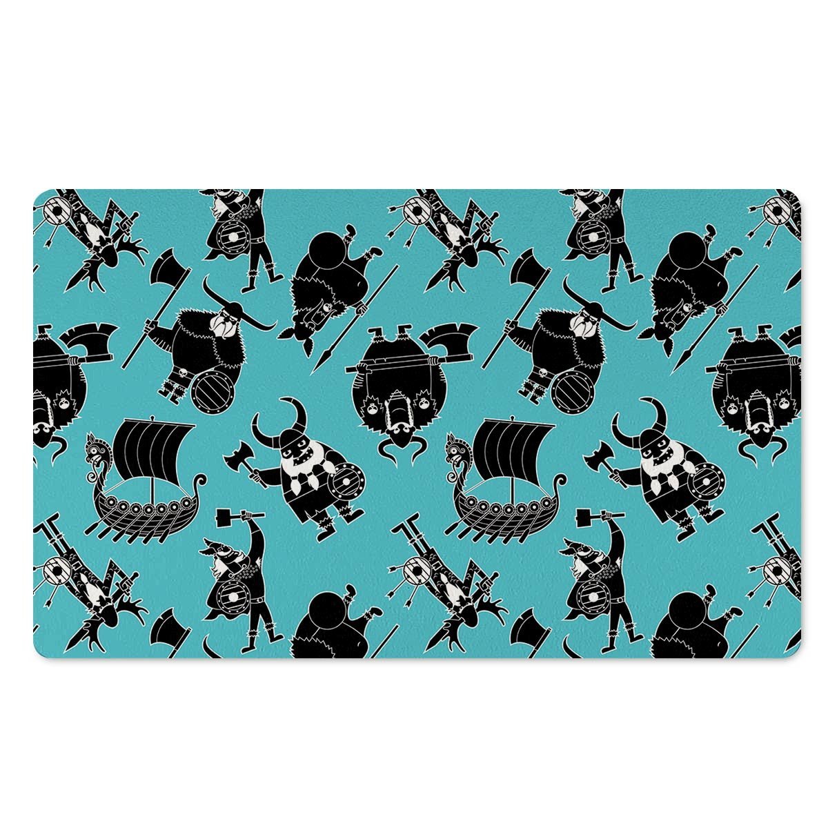 Viking Cartoon Silhouette Door Mat-grizzshop