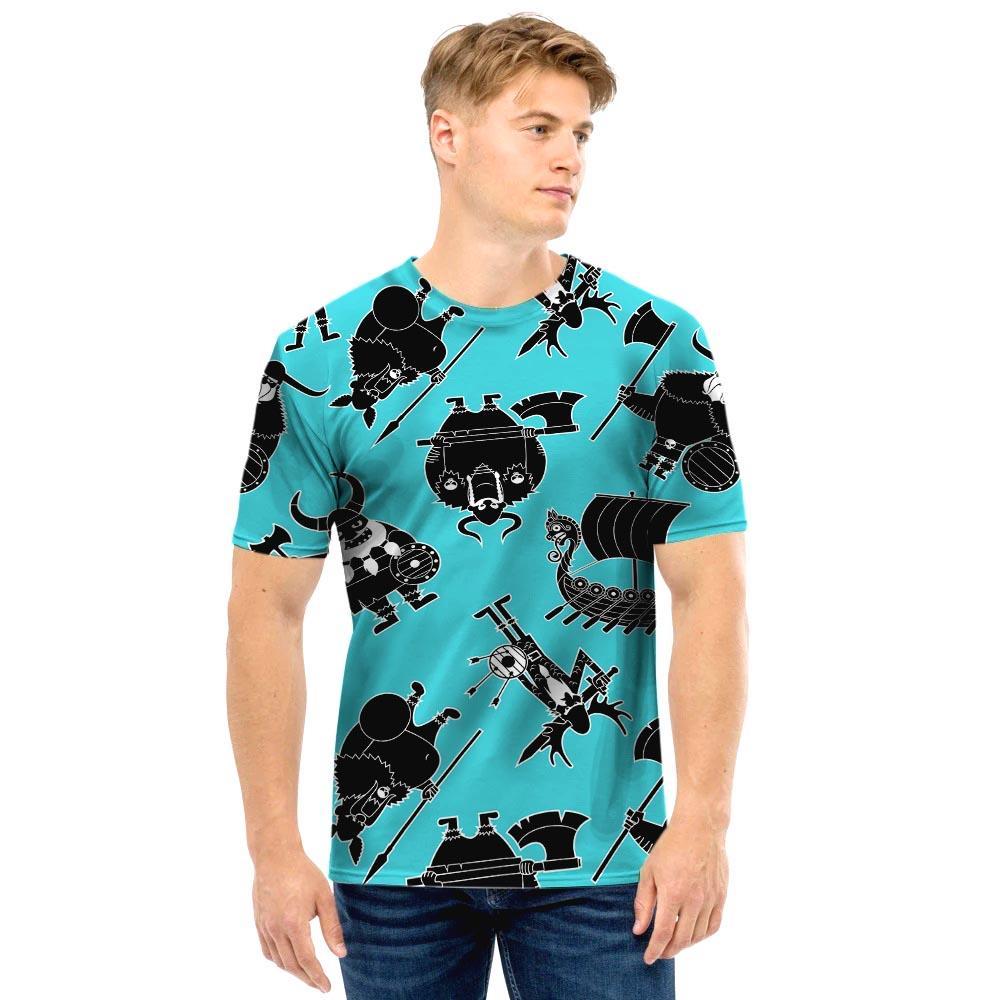 Viking Cartoon Silhouette Men T Shirt-grizzshop