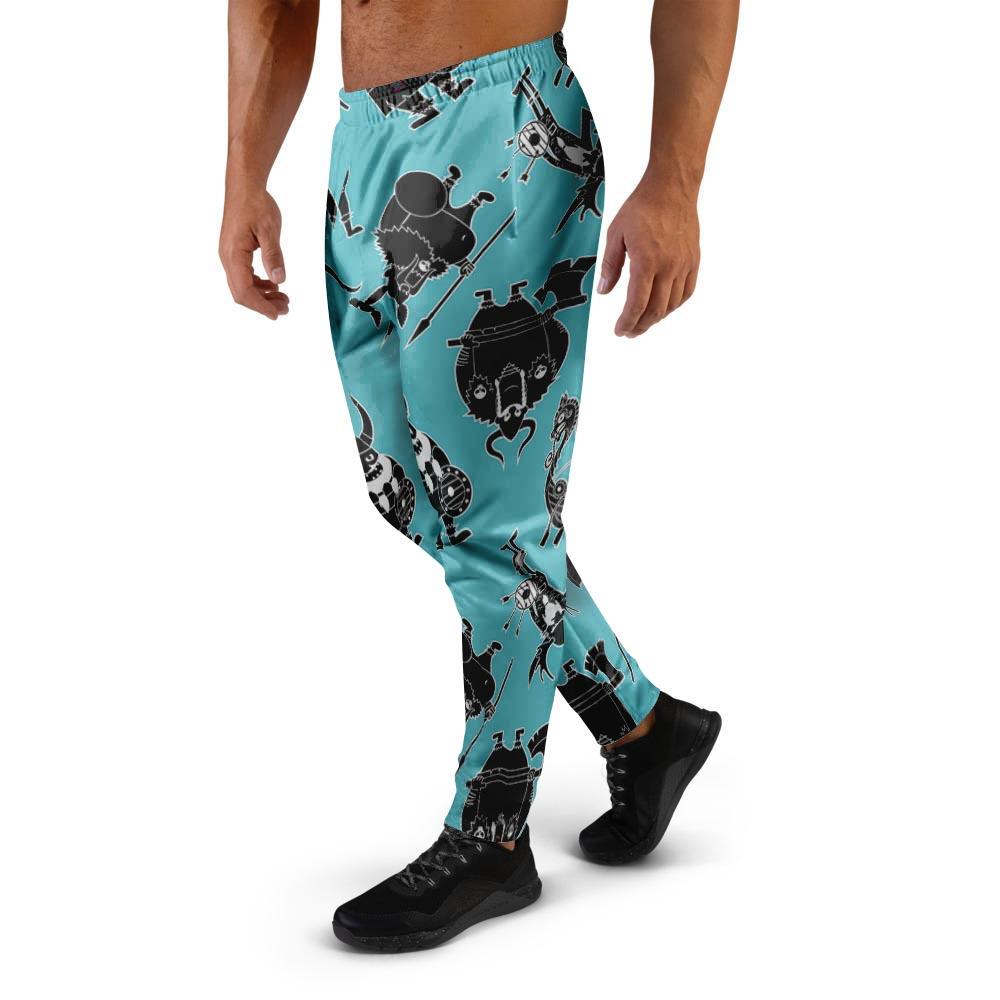 Viking Cartoon Silhouette Men's Joggers-grizzshop