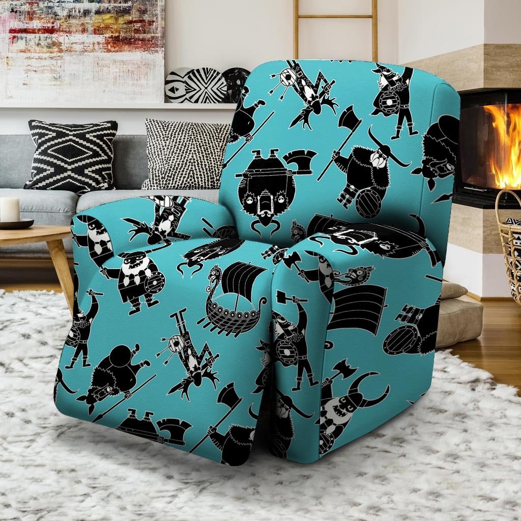 Viking Cartoon Silhouette Recliner Cover-grizzshop