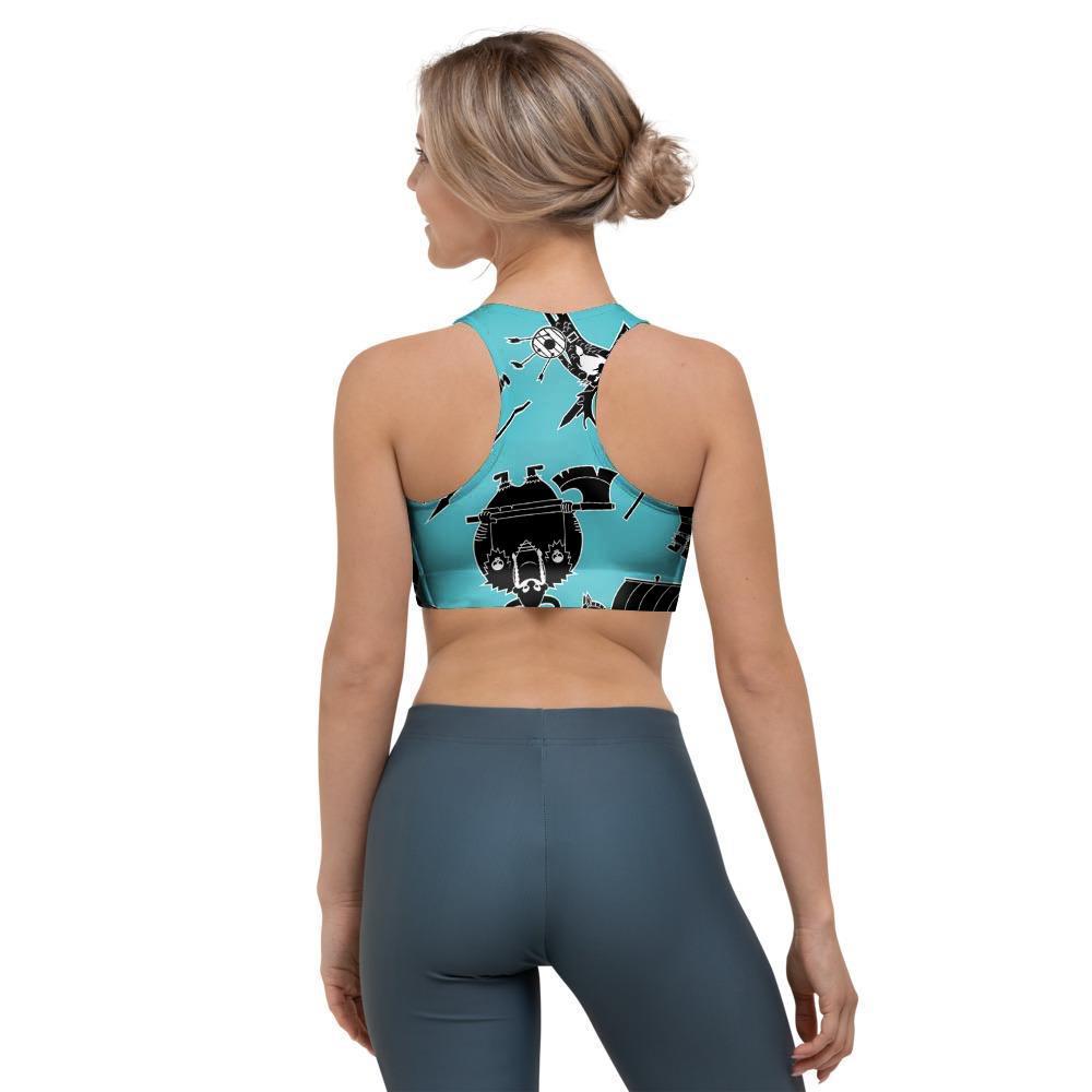 Viking Cartoon Silhouette Sports Bra-grizzshop