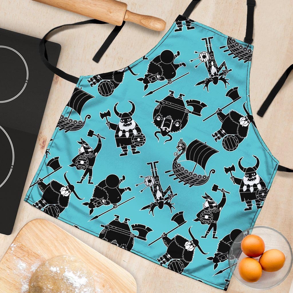 Viking Cartoon Silhouette Women's Apron-grizzshop