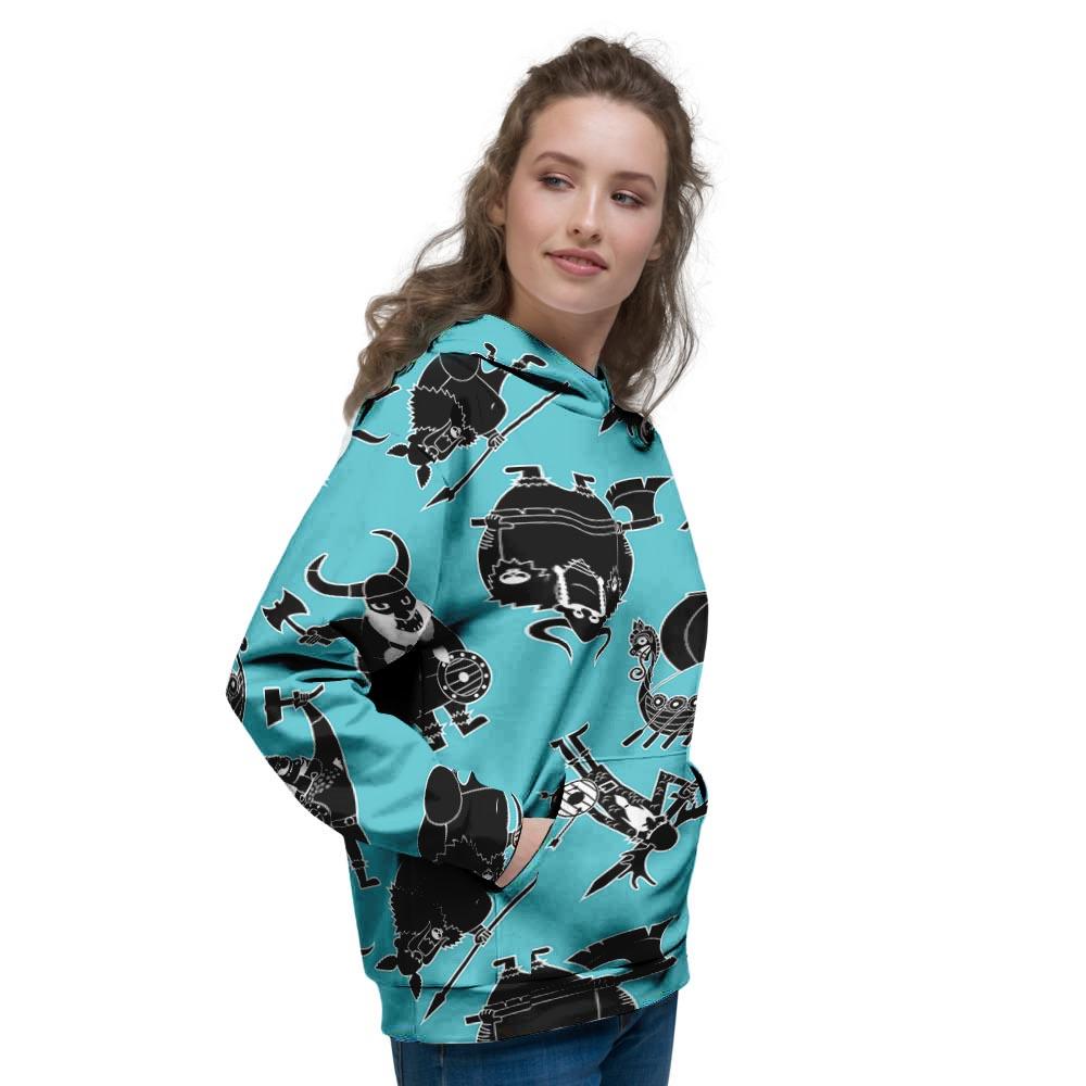 Viking Cartoon Silhouette Women's Hoodie-grizzshop