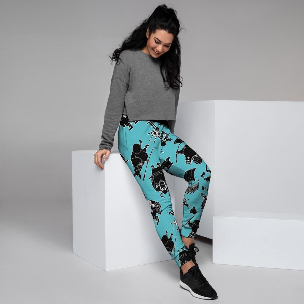 Viking Cartoon Silhouette Women's Joggers-grizzshop