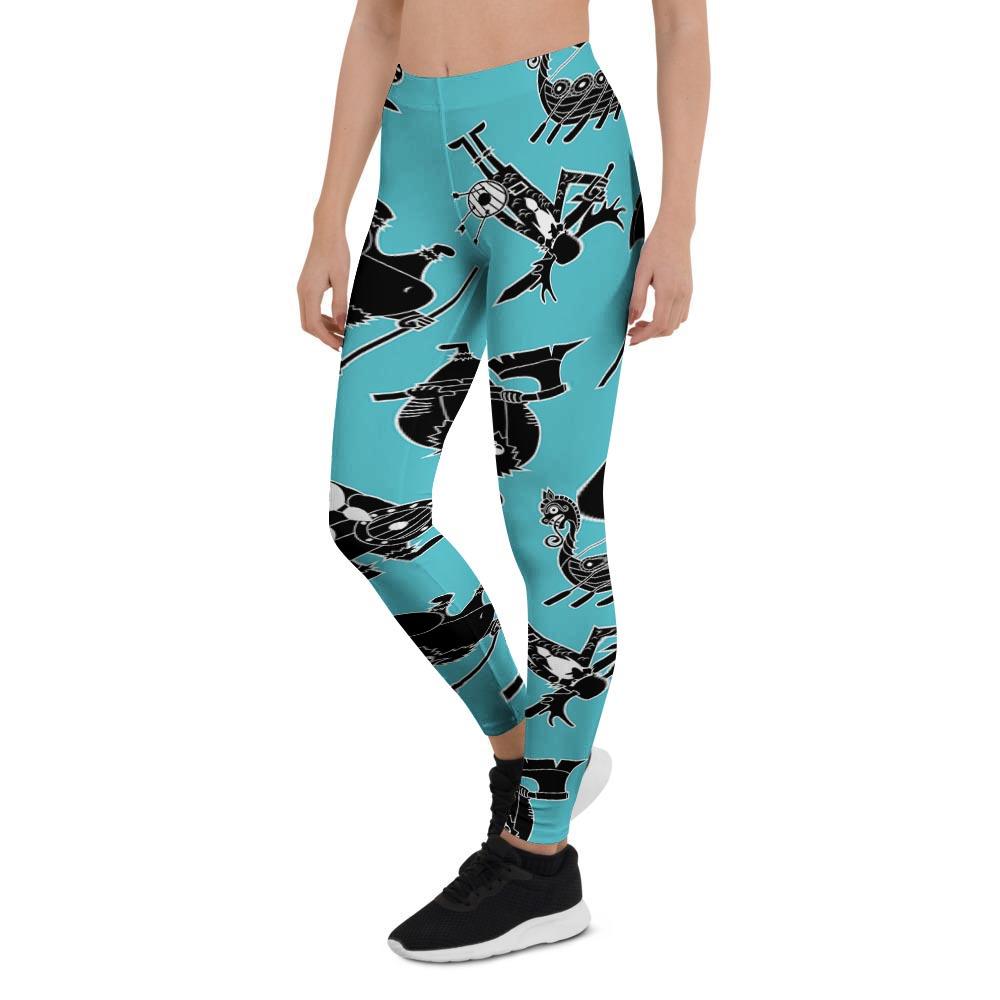 Viking Cartoon Silhouette Women's Leggings-grizzshop