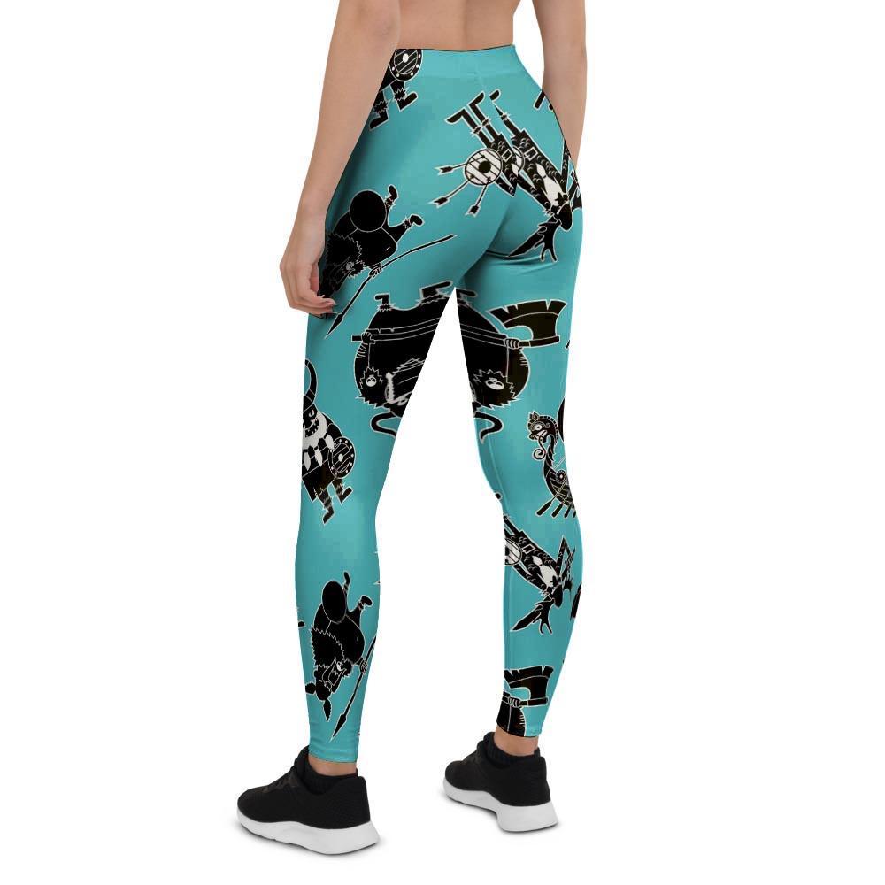 Viking Cartoon Silhouette Women's Leggings-grizzshop