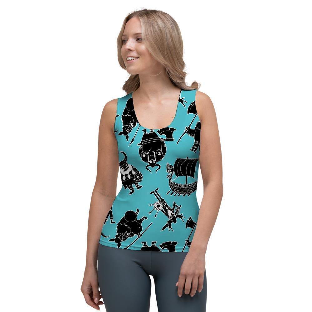 Viking Cartoon Silhouette Women's Tank Top-grizzshop