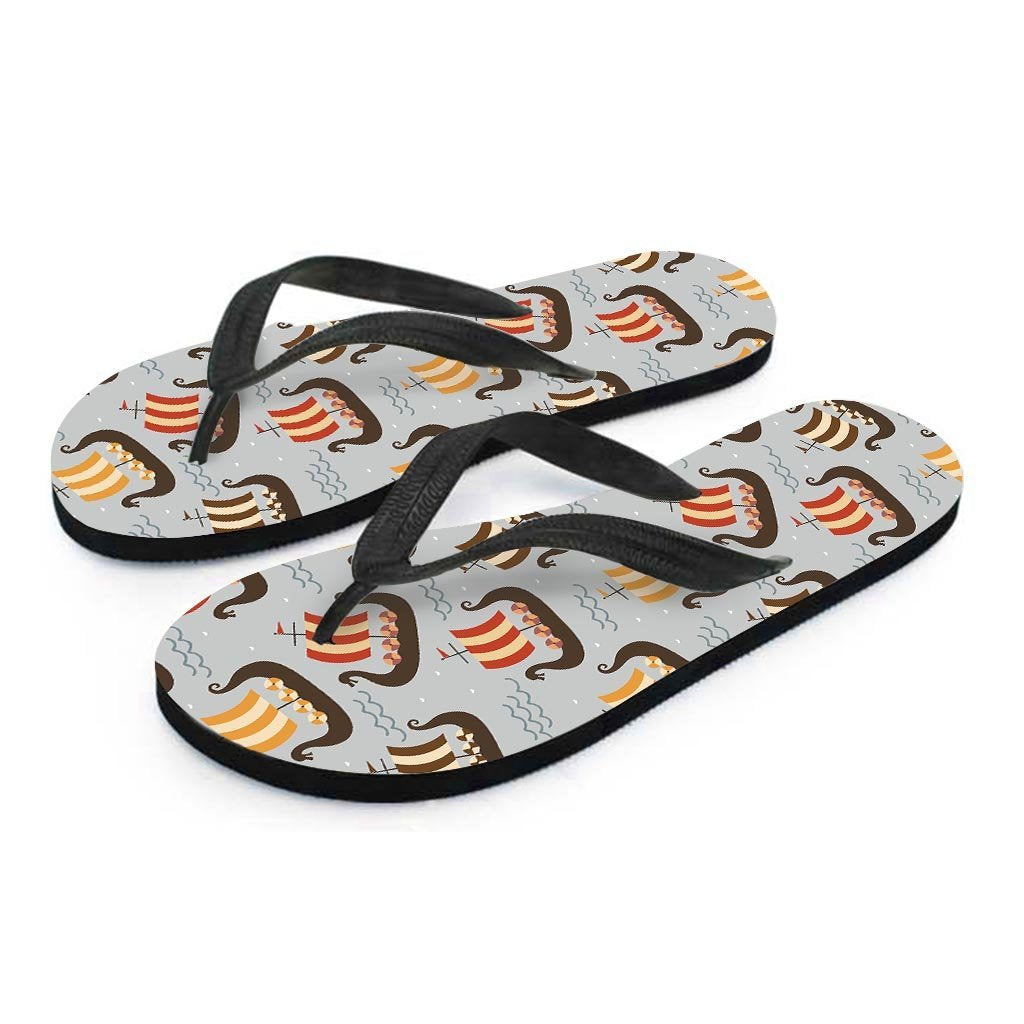 Viking Drakkar Ship Men's Flip Flops-grizzshop