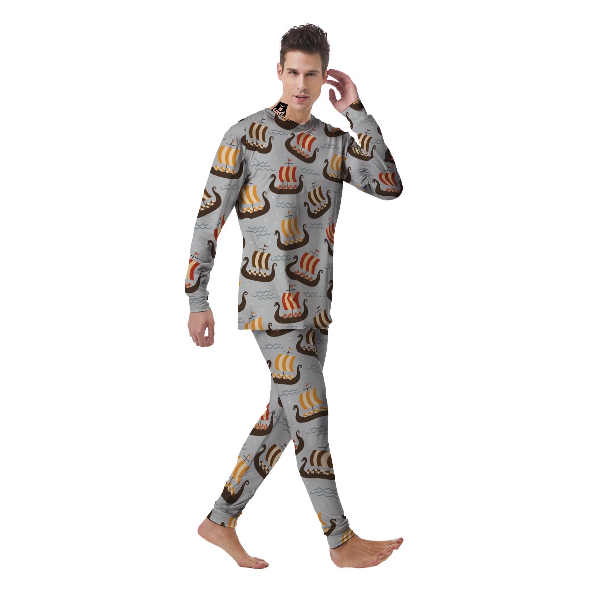 Viking Drakkar Ship Men's Pajamas-grizzshop