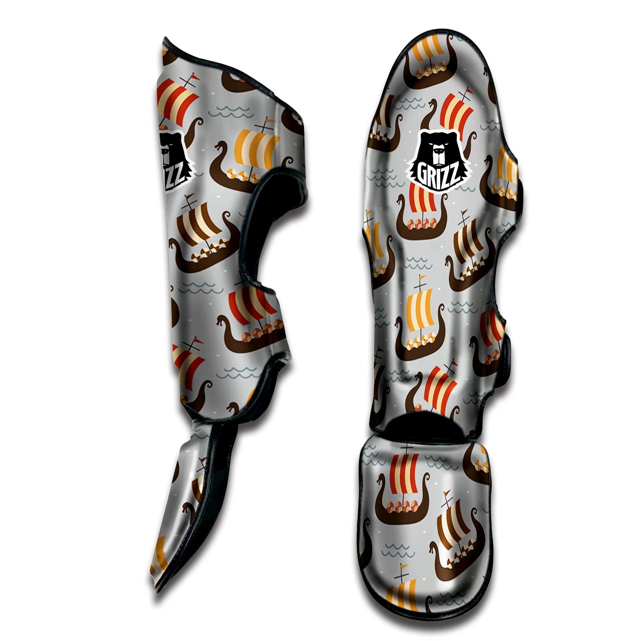 Viking Drakkar Ship Muay Thai Shin Guard-grizzshop