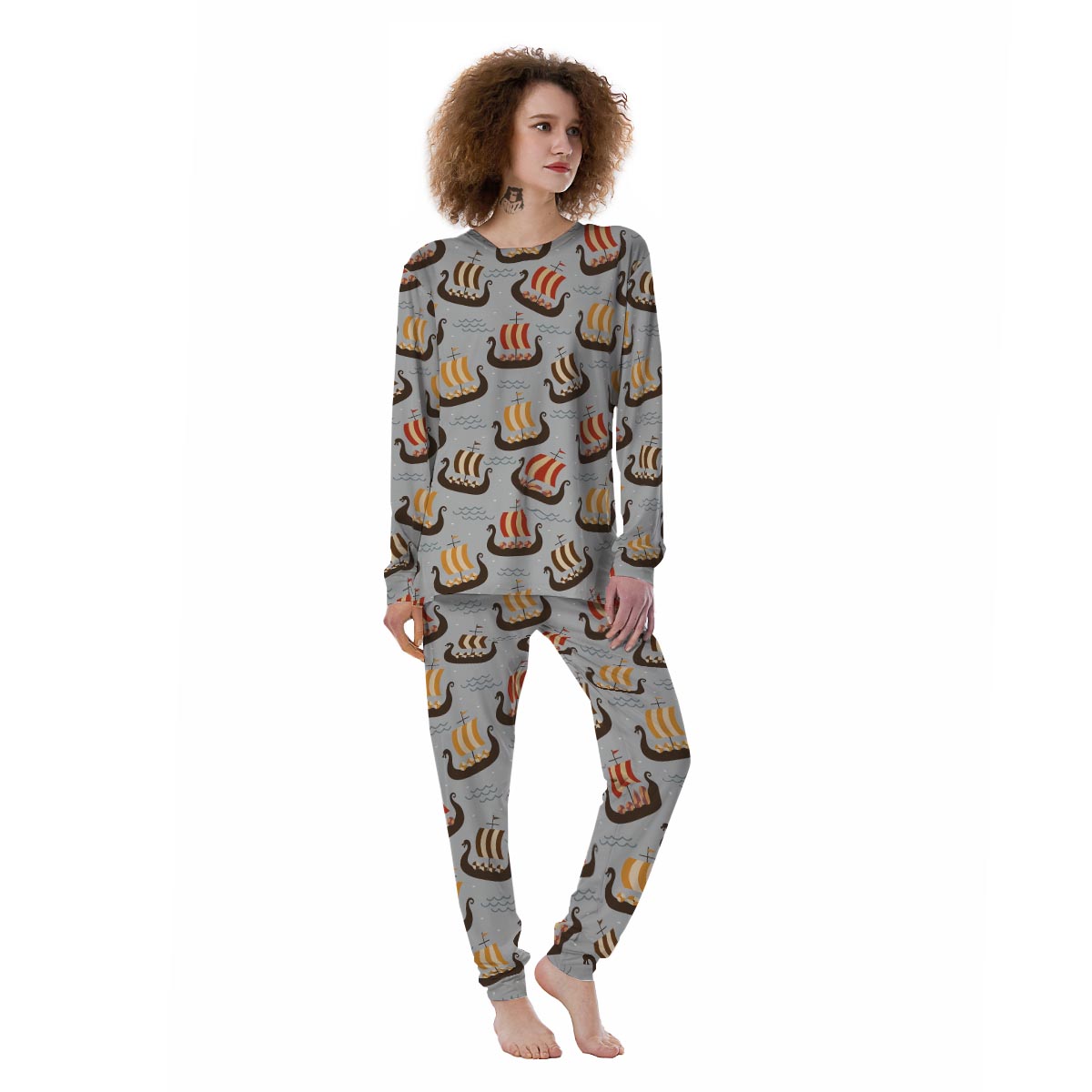 Viking Drakkar Ship Women's Pajamas-grizzshop